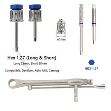 MIS Compatible Implant Screwdriver Set Hex 1.27 Torque  Manual & Latch Drivers