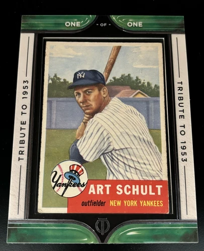 2022 Topps Tribute to 1953 Buyback 1/1 Encased Art Schult NY Yankees SP Rare