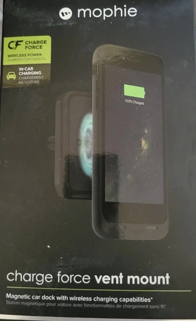Mophie Charge Force Vent Mount Magnetic Car Dock Wireless Charging