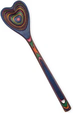 Heart Shaped Rainbow Pakkawood Wood Spoon Mixing Cooking Kitchen Pakka Valentine