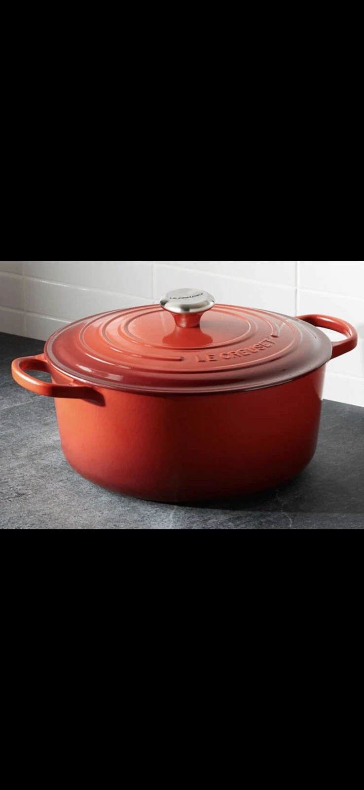~LeCreuset*NEW*9Qt*Signature Round French Dutch Oven - Cerise, Red Color…