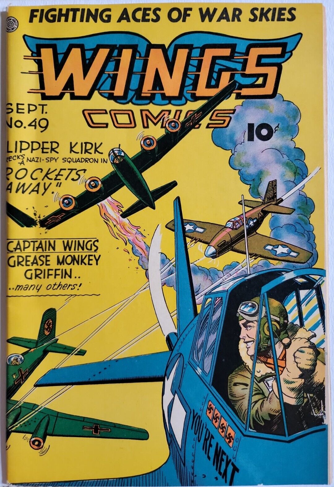 WINGS #49 VF- 7.5 FICTION HOUSE 9/1944