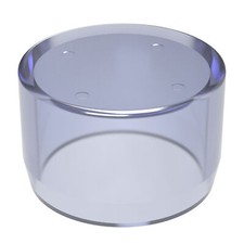 1-1/4" External Flat PVC Cap, Clear UV FORMUFIT Furniture Grade, Made in USA