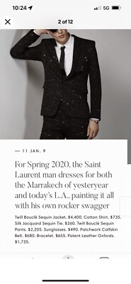 Saint Laurent mens sequined blazer. 46/36. $4000 | eBay Saint Laurent mens sequined blazer. 46/36. $4000 | eBay