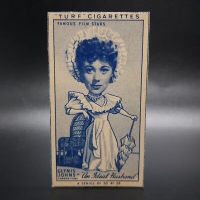 carreras cigarette cards film stars 1949 Carreras Turf Famous Film Stars #39 Glynis Johns Tobacco Cigarette  Card