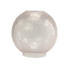 Light Cranberry Oil Lamp Shade with 100mm Base for Duplex/Double Wick Lamps 