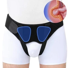 Hernia Support Belt for Men Truss for Inguinal with 2 Removable Compression Pads