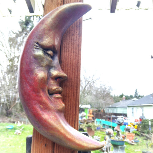 Weatherproof Wall Sculpture, Handmade Indoor/Outdoor Moon Accent, Home & Garden - Picture 1 of 13