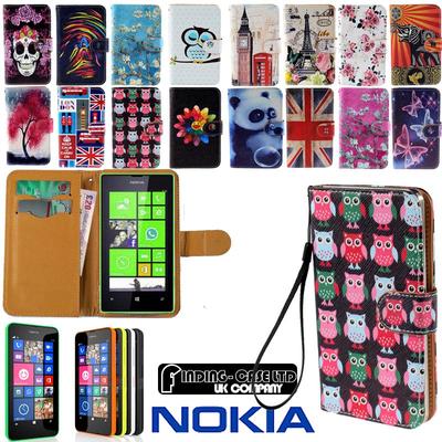 Flip Folio Geldbörse Leder Ständer Magnet Etui Abdeckung für verschiedene Nokia Asha Handy