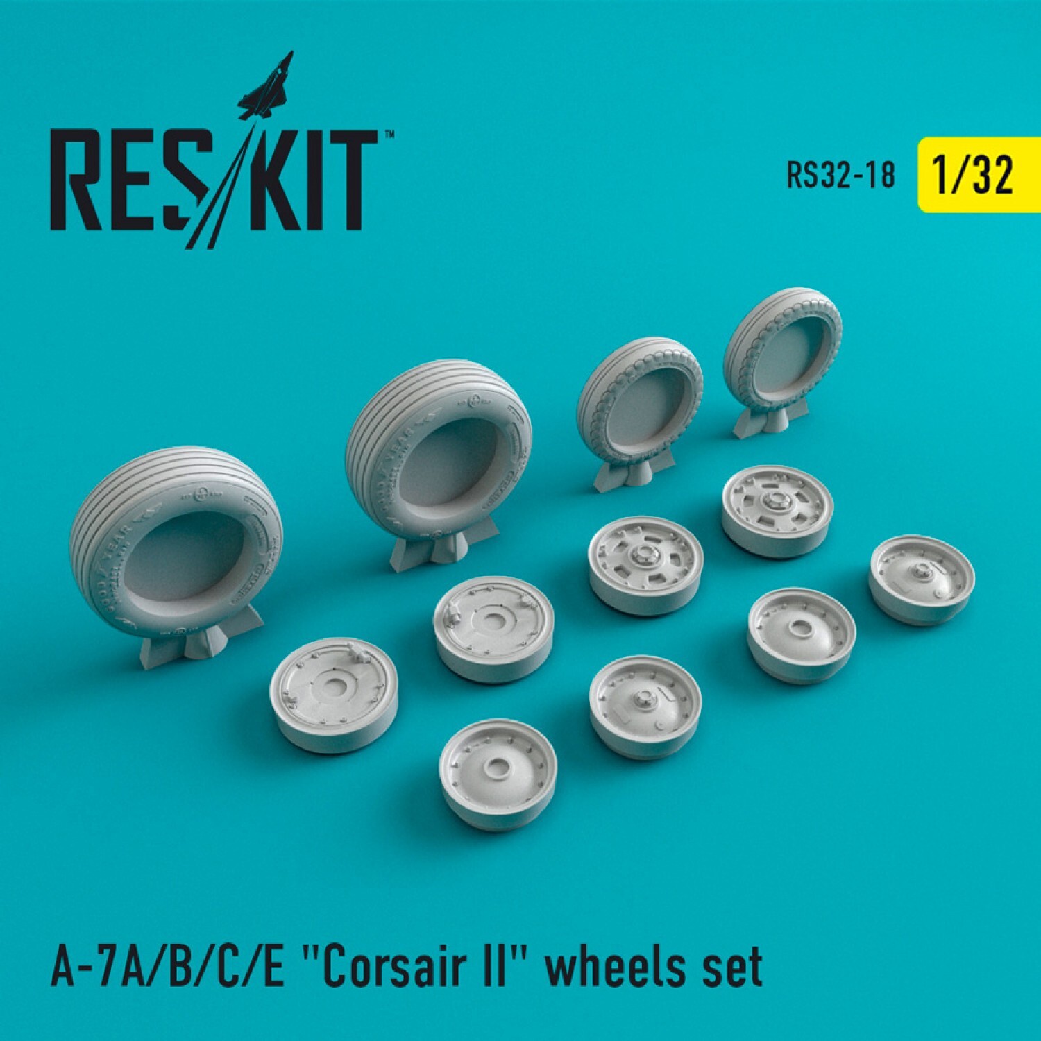 1/32 ResKit A-7 A B C E Corsair II Wheels Set RS32-0018 Scale Model