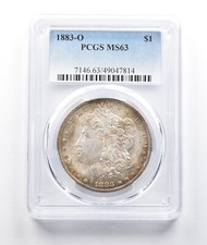 1883-O Morgan Silver Dollar MS63 PCGS Beautifully Toned *0480