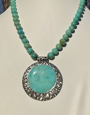 Statement-Halskette Barse Sterlingsilber Türkis Blau