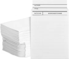 Best Paper Greetings 100 Pack Library Card Pockets Self Adhesive for Book Checko