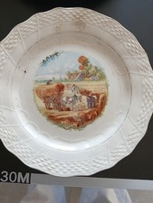Moulin des Loups France Assiette décorative céramique motif scène champêtre