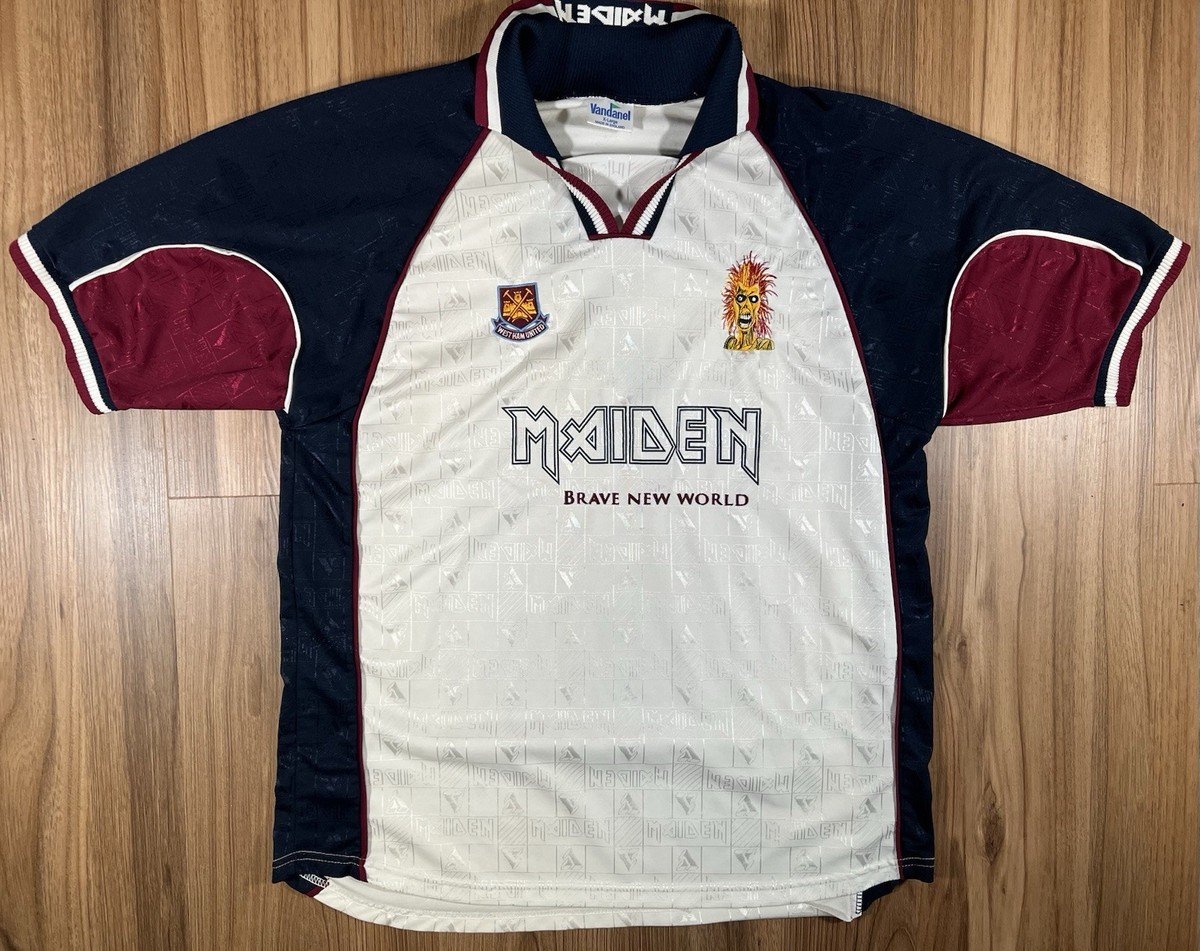 正規品/新品 IRON MAIDEN サッカーシャツ L Iron Maiden Brave New World Number 7 Soccer Jersey Made In England