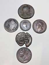 Farthing 1775 , 1822 , 1827 , Half Farthing 1843 , Roman Coins & Spanish Coin