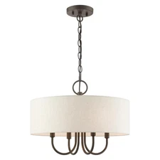 Lighting 4 Light English Bronze Pendant Chandelier, 18 x 18 x 13.63