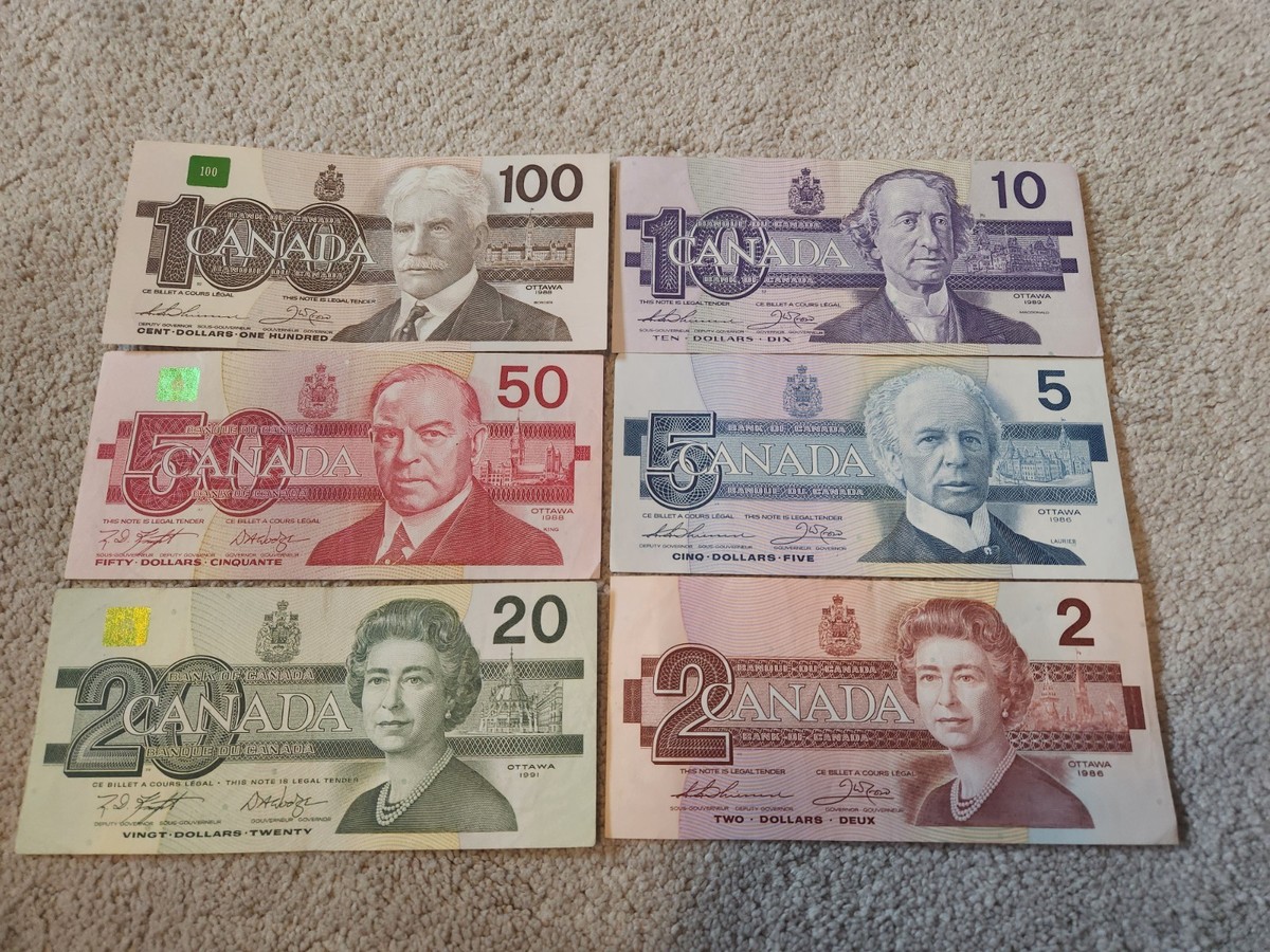 Old Canada 1986 2 5 10 20 50 100 Dollar Set Birds of Canada