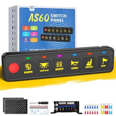 AS 4/6 Gang Switch Panel Lights Toggle Strobe Multifunction Circuit Control Box