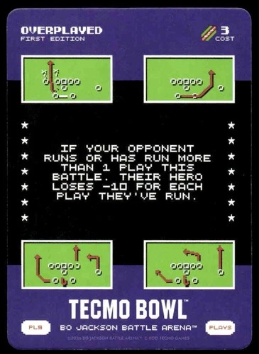 2026 Bo Jackson Battle Arena TECMO BOWL BOBA PL-9 PL9 Overplayed SSP