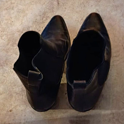 Damen Stiefeletten Leder Schwarz spitz knöchelhoch EU 37 niedriger Absatz