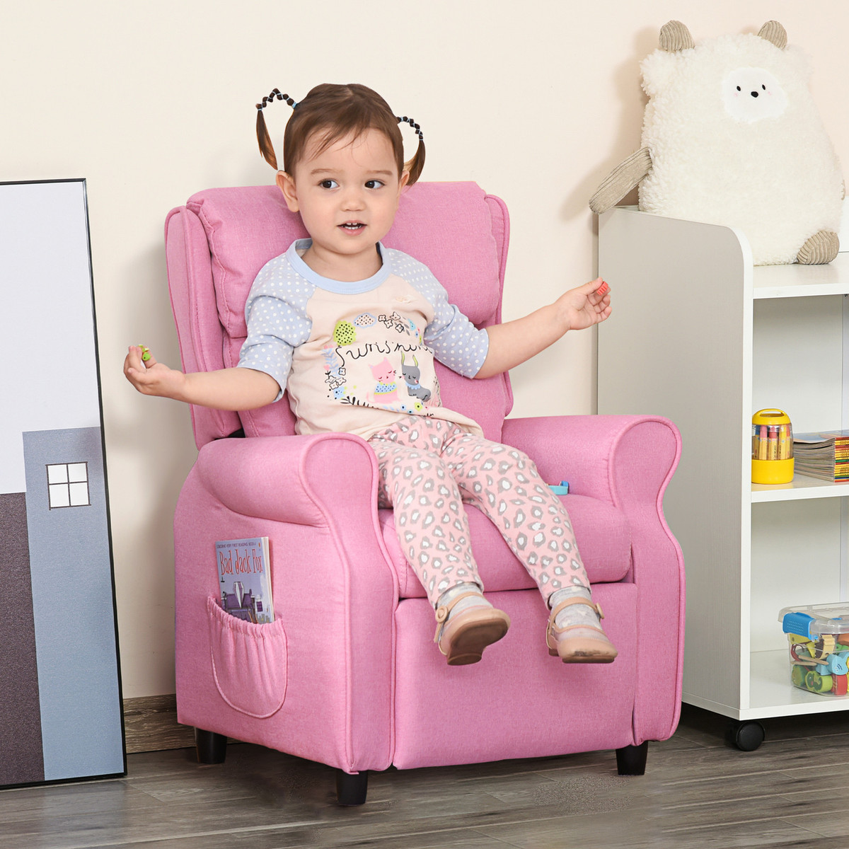 Kids Recliner Adjustable Armchair Sofa, Soft Sponge Cushion Accent Chair, Pink Kids Recliner Adjustable Armchair Sofa, Soft Sponge Cushion Accent Chair, Pink