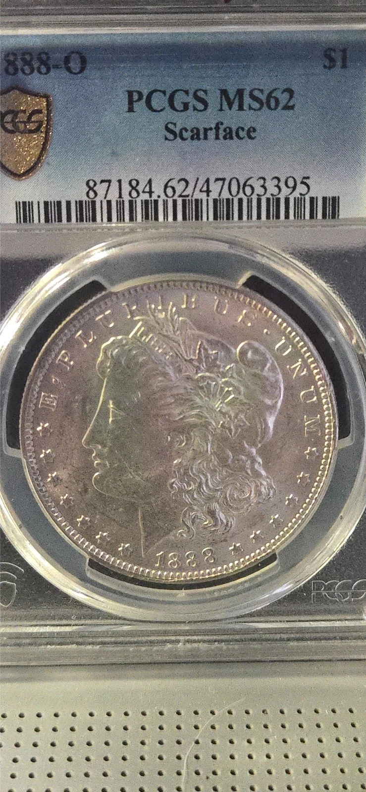 1888-O $1 Scarface, VAM-1B3, MS62 PCGS. "Scarface"