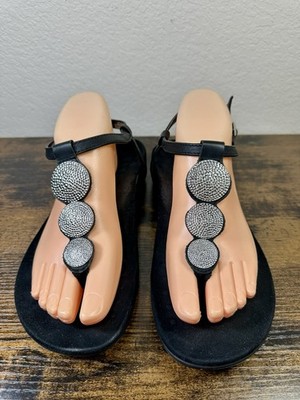 Vionic Womens Rest Lizbeth Backstrap Sandals Black Size 9 Arch Support