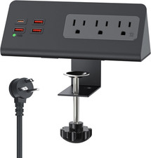 Nightstand Power Strip with PD 20W USB-C, Desk Surge Protector with 3 AC Outlet