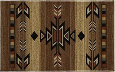 Southwestern Bath Rug Rustic Terracotta Brown Native American Bathroom Mats