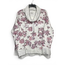 Calvin Klein Light Gray cowl neck Logo floral Sweatshirt XXL