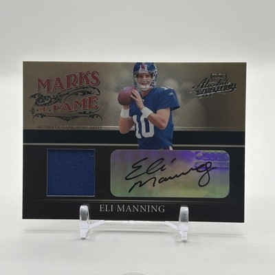 2006 Playoff Absolute Marks Of Fame Eli Manning Auto Game Used Jersey /75 Giants