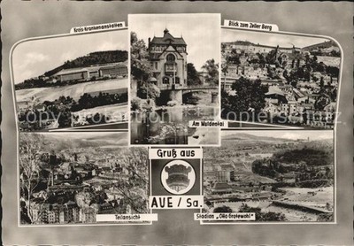 Aue Saxony city Otto Grotewohl partial view Zeller Berg