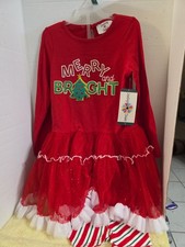 Counting Daisies Girls Christmas Dress With Leggings New With Tags Size 5
