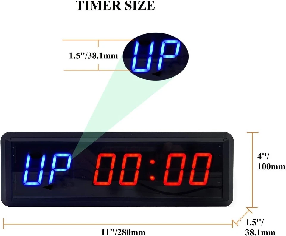 Wireless Remote LED Countdown/Up Clock - Perfect for HIIT and TABATA Workouts - Image 4 of 4