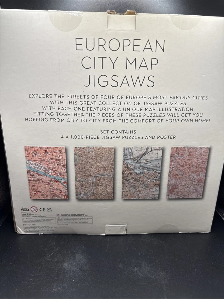European City Map Jigsaws Puzzles 4 In 1 - Paris London Rome Amsterdam New - Image 4 of 4
