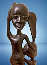 #10 Makonde Skulptur/Shetani/Geist/1970er/47cm/Ebenholz/Tansania/Afrika