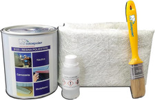 KIT VETRORESINA POLIESTERE 1,3KG - RIPARAZIONE BARCHE AUTO MOTO CAMPER - RESINA 