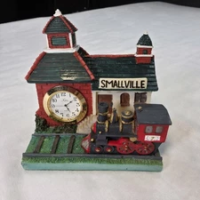 Nikko Smallville Christmas Clock Train Station Vintage 