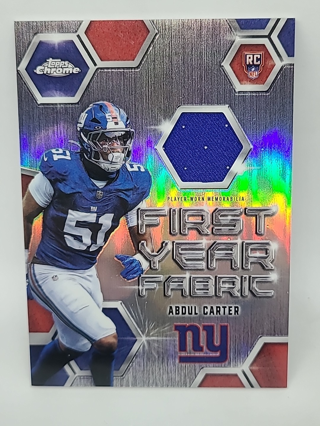 2025 Topps Chrome - First Year Fabric Abdul Carter #FYF-AC (MEM, RC)