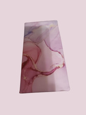 Women's Squeeze Top eyeglass case soft Leather slip in with cleaning cloth Pink