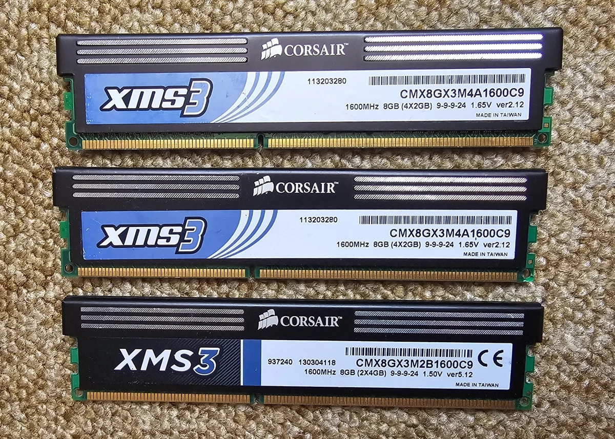 Kit 8 Go (2x4Go) Corsair XMS3 DDR3 1600 MHz – Testé Et Fonctionnel