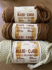 Maxi-Cord Twisted Herculon 100 Yards/10mm Brown Tan Polypropylene Macrame Cord