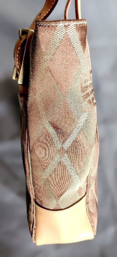 Givenchy Diamond Pattern Canvas Leather Tote Bag … - image 5