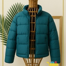 Teal Recycled Puffer Jacket  Lightweight Warm Winter Essential