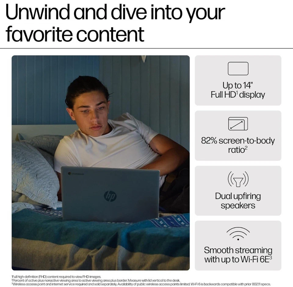 HP Chromebook Plus 14" , Intel Core i3 N-series Processor , 8 GB RAM , 256 GB - Image 4 of 4