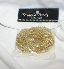 4mm Faux Pearl Bead Garland 12' Gold Christmas Wedding Shower Craft DIY 4 Yds 