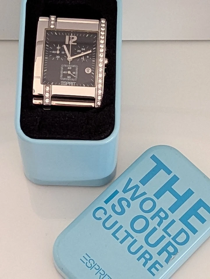 ESPRIT Damenuhr - Chronograph mit Strasssteinen - Metallarmband in silber - Bild 3 von 4