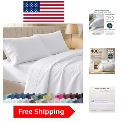 Eco-Friendly 6 Piece Queen Sheet Set - Soft, Durable, and Stylish in White