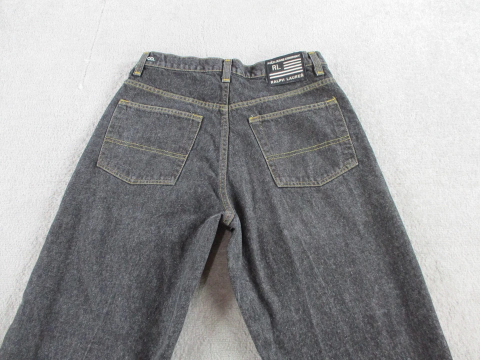 ВИНТАЖНЫЙ Ralph Lauren джинсы мужские 31 x 32 черный джинсовой ткани Y2K Skater мешковатые свободного кроя - Изображение 4 из 4